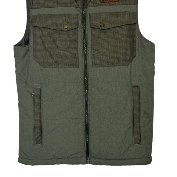 Columbia Full-Zip Insulated Vest Mens Small Green Pockets Outdoors - Picture 4 of 9